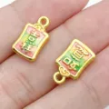Close-up detail of Chinese style golden enamel blessing pendant charm, auspicious design. - Good Luck And Success (28518)