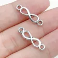 Antique silver infinity connector DIY jewelry making findings for bracelet necklace crafts - Infinity Symbol Double Loop Connector (28868)