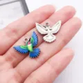 Coloured hummingbird alloy charm pendant DIY handmade bracelet jewellery accessory variant - Spreading Wings Hummingbird (27649)