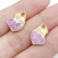 Enamel gold color koi fish coin pendant DIY charm bracelet jewelry accessories wholesale - Double Sided Peace And Joy (28503)
