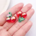 Resin cherry charms DIY jewelry accessories for handmade necklaces, bracelets and keychains. - Plated Multicolor Red Acrylic 3D Cherry (27859) / 1 Piece (19x19x10mm) / Red Plated
