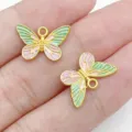 Gold plated enamel butterfly charms DIY jewelry pendant accessories for bracelet necklace making. - Butterfly Style (28508)