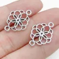 Vintage Silver Geometric Hollow Floral Connector DIY Bracelet Necklace Jewelry Accessory Variant Item - Hollow Six-Petal Concentric Flower Connector (28883)