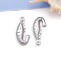 Ανοξείδωτο ατσάλι γαρίδα σχήμα DIY κοσμήματα μενταγιόν για χειροποίητα σκουλαρίκια κολιέ - Στυλ Κούφια Γαρίδα (T3484)