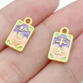 Chinese style golden enamel alloy lucky amulet pendant for DIY jewelry accessories - Safety Amulet Style (28520)