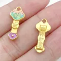 Traditional Chinese style gold plated ruyi lock pendant lucky charm jewelry making supply - Good Luck Style (28522)