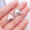 Legering visstaart hanger DIY bedel voor handgemaakte armband halsketting sieraden 1st - Wit K - Roze