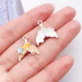 DIY legering zeemeermin staart bedels met parel en ster voor handgemaakte sieraden accessoires. - Wit K - Geel