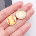 DIY Lega Smalto Baseball Pendente Rotondo Gioiello Charm Dorato Accessorio Fai - Baseball Softball Piccolo Giallo (23967)