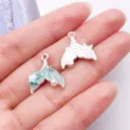 Verloop parel zeester visstaart legering hanger DIY sieraden accessoire voor handgemaakte oorbellen. - Wit K-Meerblauw