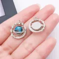 Zilveren planeet maan strass DIY sieraden hanger bedel voor ketting oorbellen handwerk - Kleine 3D Planeet (28198)