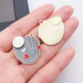 Pendente con guanto da baseball in smalto lega accessorio per creazione di gioielli DIY - Guantone da Baseball Grigio (27914)