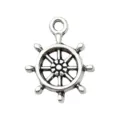 Pendentif roue de navire en alliage argent ancien pour creation bijoux bracelet collier - Petit Gouvernail Simple Face (2729)