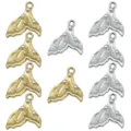 Gold silver metal fish tail charms with pearls, DIY handmade jewelry accessories for earrings. - Ocean Series Mermaid Tail Mixed (SN1785)