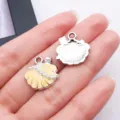Ciondolo con conchiglia in lega stile oceano, accessori per gioielli fai da te. - Bianco K Giallo UV Smalto Perla Conchiglia (28076)