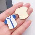 Ciondoli in metallo smaltato per maglia da baseball fai-da-te per gioielli orecchini - Divisa da Baseball Blu (27916)