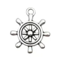 Pendentif en métal roue de navire argent antique, accessoire de bijoux DIY nautique. - Gouvernail En Alliage (3777)