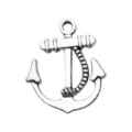 Pendentif ancre argent antique breloque en alliage marin pour fabrication de bijoux DIY - Ancre En Alliage (3837)