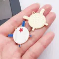 DIY Ciondolo Baseball Smalto Metallo Oro Sport Creazione Gioielli Orecchini Portachiavi - Mazza da Baseball Blu (27922)