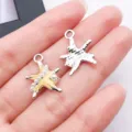 Ciondoli a stella marina in lega stile oceano accessori per gioielli fai da te collane orecchini - Bianco K Giallo UV Smalto Perla Stella Marina (28071)