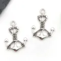 Silver anchor charms DIY vintage nautical pendants for handmade necklaces and keychains. - Retro Ship Anchor (6498)