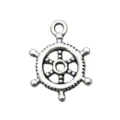 DIY pendentif roue de navire en métal nautique pour fabrication de bijoux bracelet collier - Petit Gouvernail Rond (5581)