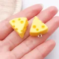 Gele kaas hars bedels DIY sieraden hangers voor armbanden en kettingen schattig 91 - Driehoekige Kaas (24651) / 1 Stuk (22x18x11mm) / Geel