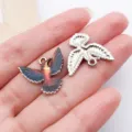 Hummingbird enamel charm alloy DIY jewelry pendant for bracelet necklace accessories. - Brown Drop Oil Spread Wings Hummingbird (27647)