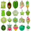 20pz ciondoli in resina verde assortiti fai da te creazione gioielli stili carini - Misto / Set da 20 Pezzi / Verde