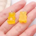 Hars Gummibeer Bedels Geel Hangend voor DIY Sieraden Maken Halsketting Armband Accessoires - 小熊糖果(12570) / 1 Stuk/Verpakking (10x20mm) / Geel