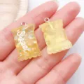 Gele snack zak hars bedel diy sieraden accessoires voor armband ketting sleutelhanger - Rechthoekige Snoepzak (12582) / 1 Stuk/Verpakking (16x27mm) / Geel