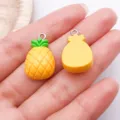 Hars ananas bedel hanger voor DIY handgemaakte armband ketting sleutelhanger accessoires. - 水果菠萝(17058) / 1 Stuk/Verpakking (14x23mm) / Geel
