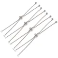 Adjustable slider chain DIY jewelry making accessory snake chain with silicone bead silver color - Stainless Steel Silver
