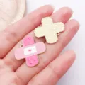 Pink band-aid enamel alloy DIY jewelry charm pendant for crafting keychain accessories - Pink Band-aid