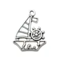 Pendentif voilier nautique argent antique en alliage pour bracelet collier DIY bijoux. - Voilier En Argent Antique (8901)