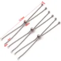 Detail van roestvrijstalen verstelbare schuifketting van 12.5cm lang en 1.8mm dik. - 12.5cm / Staalkleur