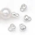 Silver plated jewelry beading tips clasps diy bracelet necklace findings components set - Thick Silver Plated Foldover Crimp (T109) / 1 Piece/Pack (4x6mm) / Silver