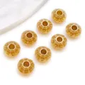 18k gold plated brass spacer beads for DIY jewelry making, charm bracelets, and crafts. - Chubby UFO Spacer Bead / 5mm / 18K Gold