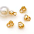 Gold plated bead tips knot covers jewelry findings for DIY bracelets and necklaces variant - 18K Gold Plated Foldover Crimp (T110) / 1 Piece/Pack (4x6mm) / Gold