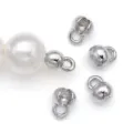 Silver plated bead tips for DIY jewelry making, secure your bracelets and necklaces easily. - Platinum Plated Foldover Crimp (T655) / 1 Piece/Pack (4x6mm) / White Gold