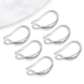 Silver tone DIY earring hooks set, smooth curved wire findings for handmade jewelry making. - No. 30 Ear Hook (T556) / 1 Piece (8x15mm) / Silver