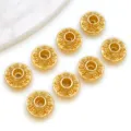 18K gold plated UFO spacer beads metallic loose beads for DIY charm bracelet jewelry making - Flat UFO Spacer Bead / 6mm / 18K Gold