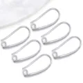 Silver ear wire hooks jewelry findings for DIY handmade earrings making crafting supplies. - Smooth Ear Hook (T798) / 1 Piece (3.5x9x19mm) / Silver