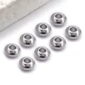 Perles intermediaires en metal argente perles abaque UFO pour bracelets DIY accessoires de bijoux. - Perle d'Espacement Abaque (T539) / 1 Pièce (Trou 3mm 1.2mm) / Or blanc