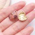 Tropf Oel Katze Metall Anhänger DIY handgemachte Schmuck Accessoires für Ohrringe Halskette. - Braune Eingerollte Katze