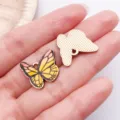 Butterfly drip oil metal charm pendant DIY jewelry making accessory variant style - Printed Pattern Butterfly (19120)