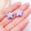 Ciondoli in resina a stella viola per gioielli fai da te, ciondolo carino per collana e portachiavi. - Stella Opaca / 1 Pezzo (14x16mm) / Viola