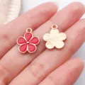 Rood Emaille Bloem DIY Sieraden Hanger Voor Armband En Ketting Accessoire Deel - 1 st. Rode emaille bloem 14x17 mm - 0,9 g - 11877