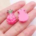 Hars roze drakenfruit bedels DIY sieraden accessoires voor handgemaakte oorbellen - Fruit / 1 Stuk (26x15x6mm) / Rozerood