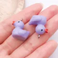 Simpatici ciondoli in resina anatra viola accessori gioielli fai da te per collana portachiavi - Anatra / 1 pezzo (17x19mm) / Viola